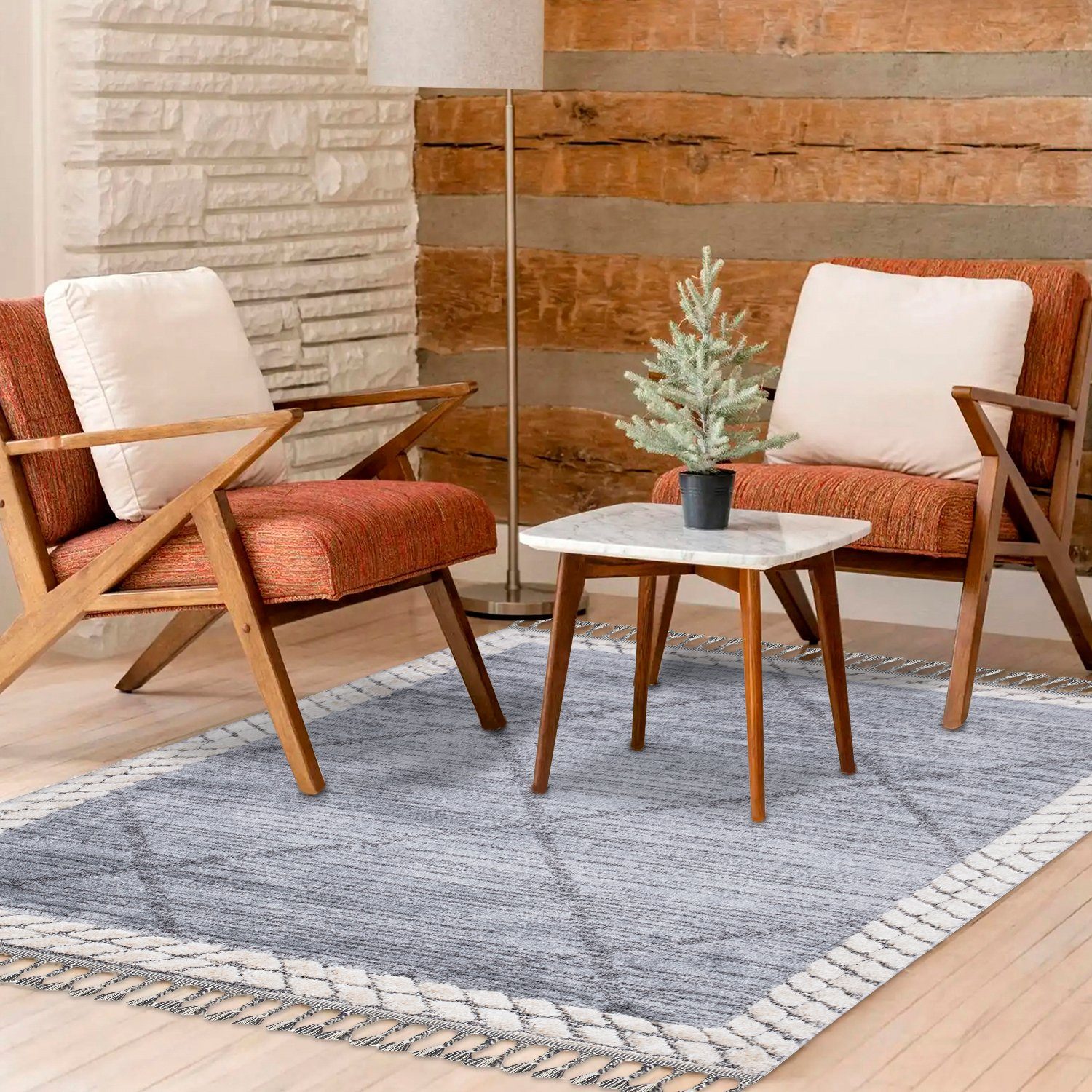 Teppich Boho Skandinavisch Style - Hochtief Effekt Cut-& Loop, payé, Rechteckig, Höhe: 20 mm, Ornament Muster - Hochtief Effekt