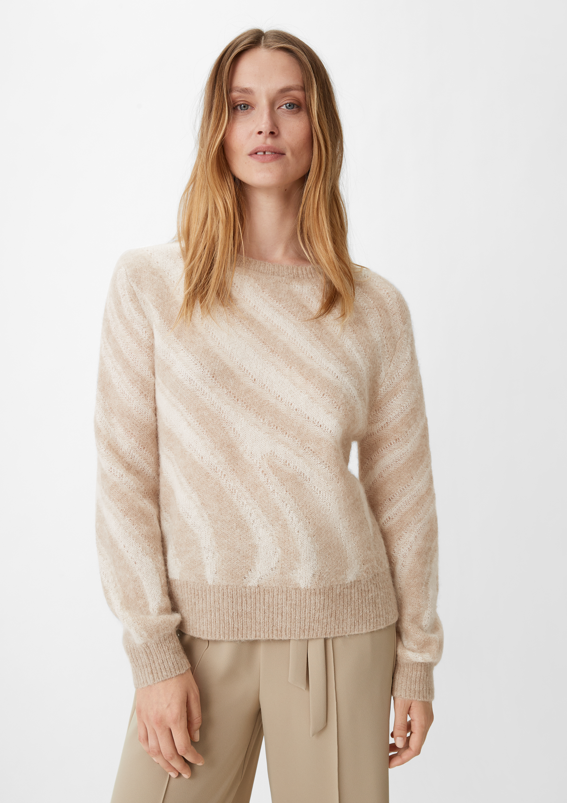 Strickpulli aus Alpakamix - beige
