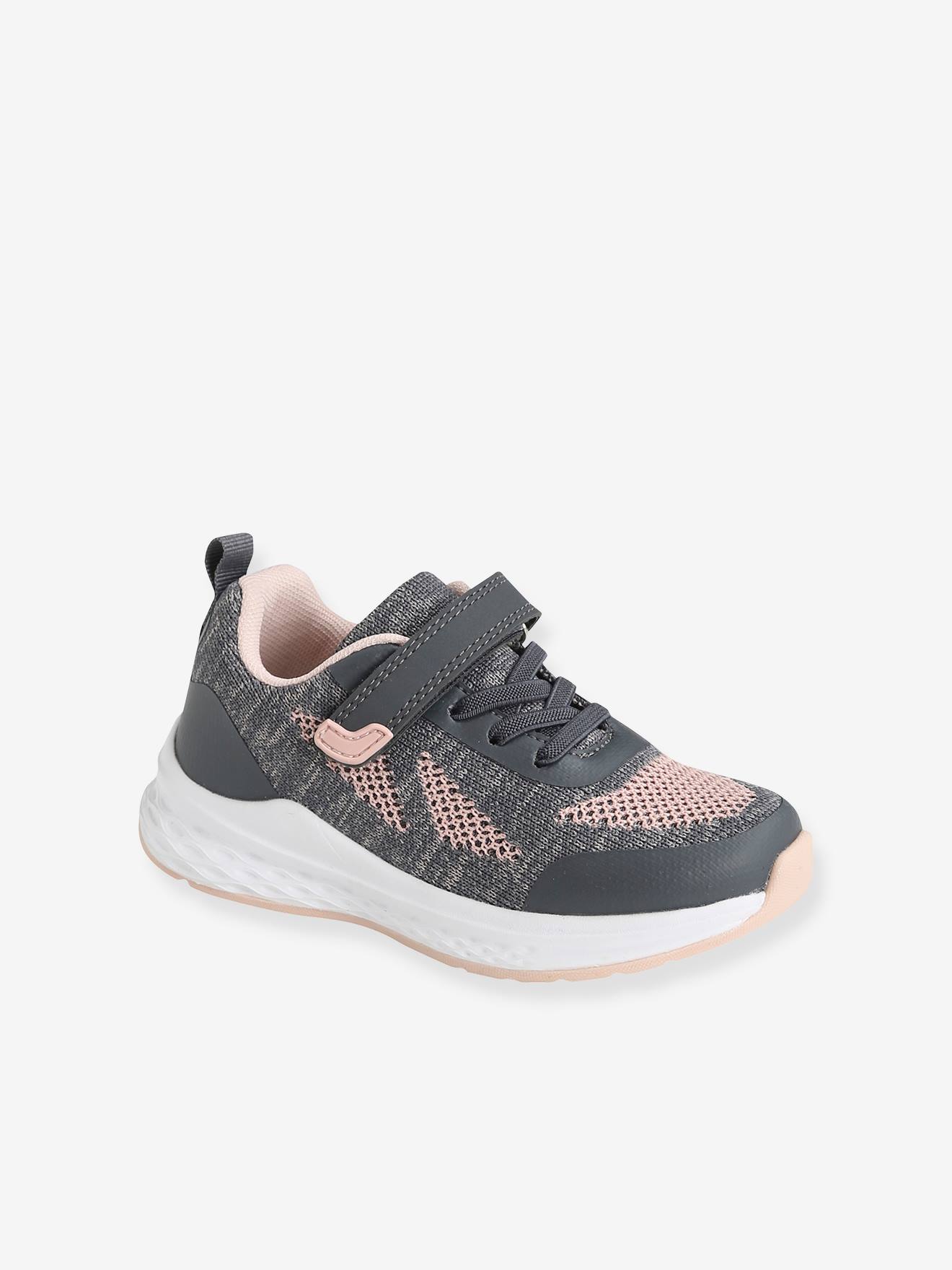 Baskets de sport éco-responsables fille gris/rose