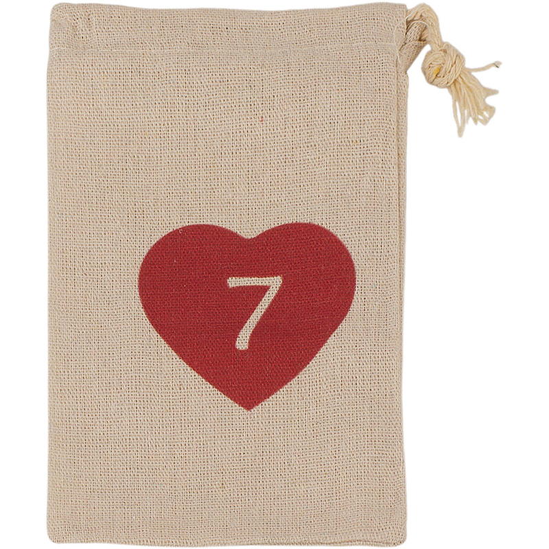 Home Kalenderposer 12x20 cm 1-24 stoff m/hjerte