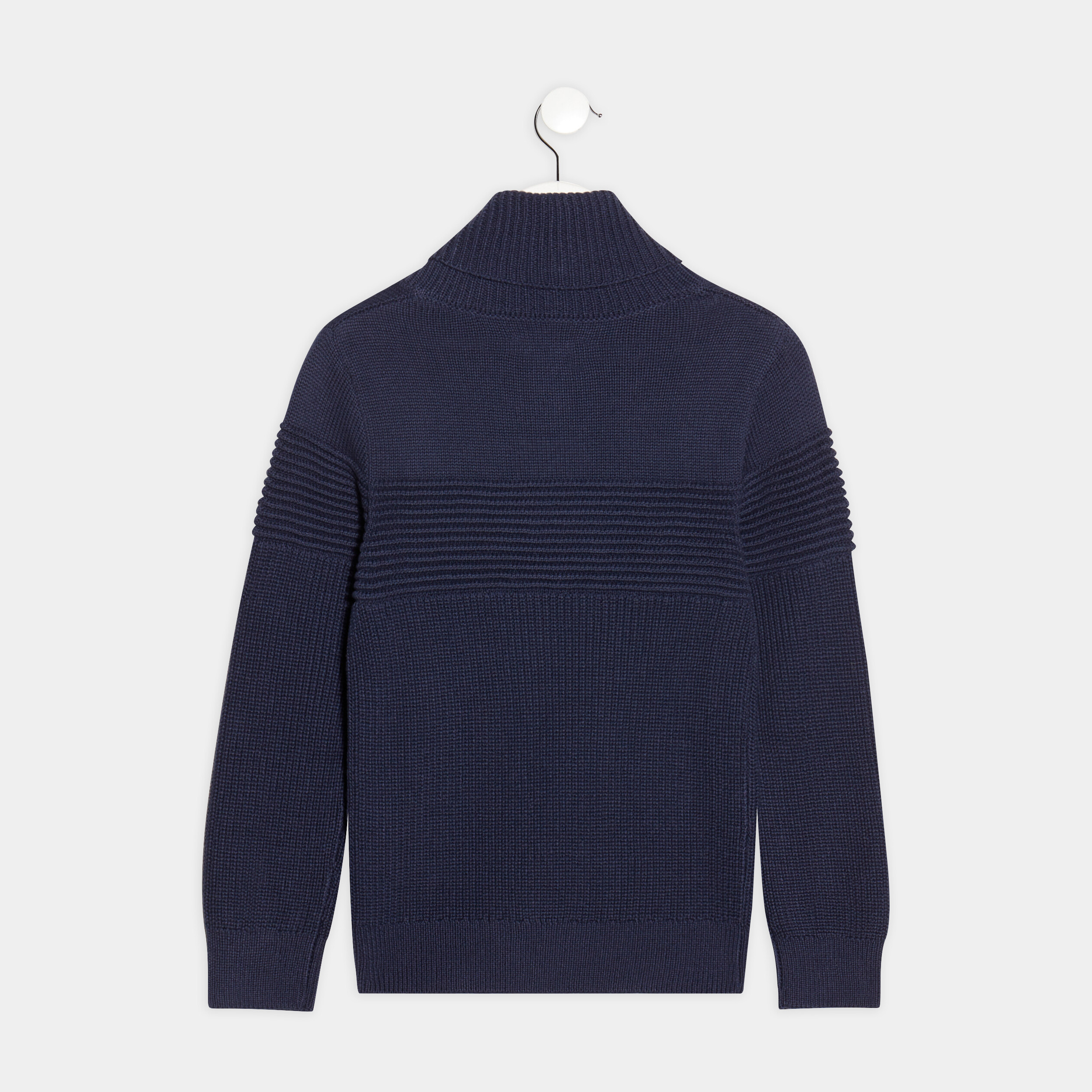 Pull avec col roulé bleu marine garçon | La Halle