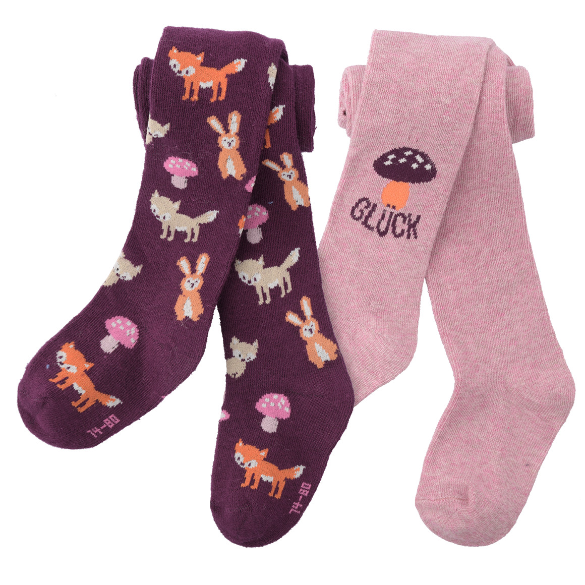 2 Baby Strumpfhosen mit Waldtier-Motiven