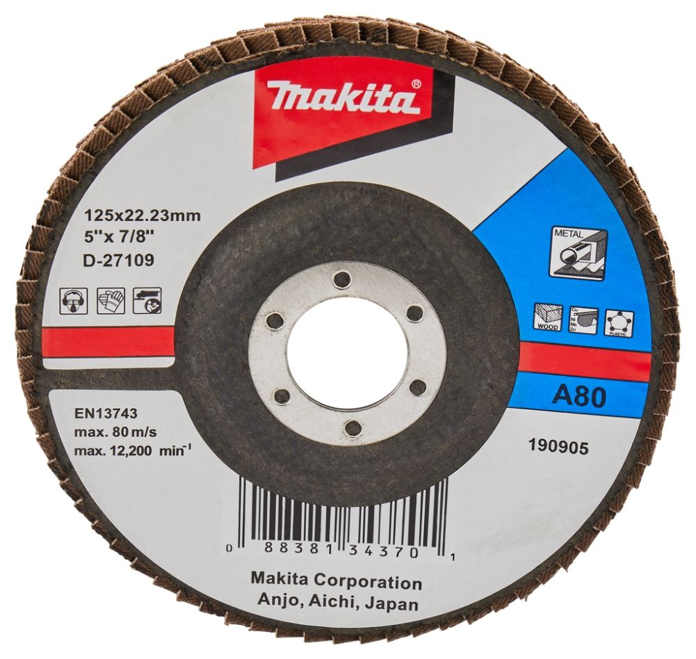 Accessoires Makita D-27109 Disque à lamelles 125 mm A80