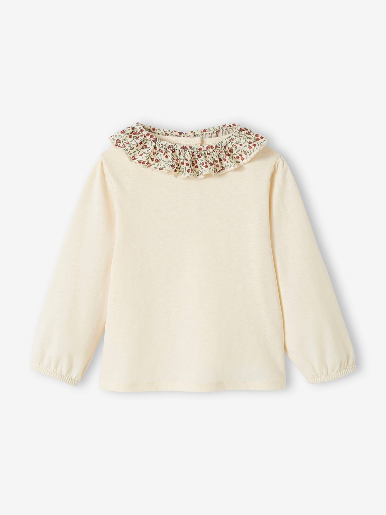 Vertbaudet Baby Shirt mit Kragen zum Wechseln - wollweiß