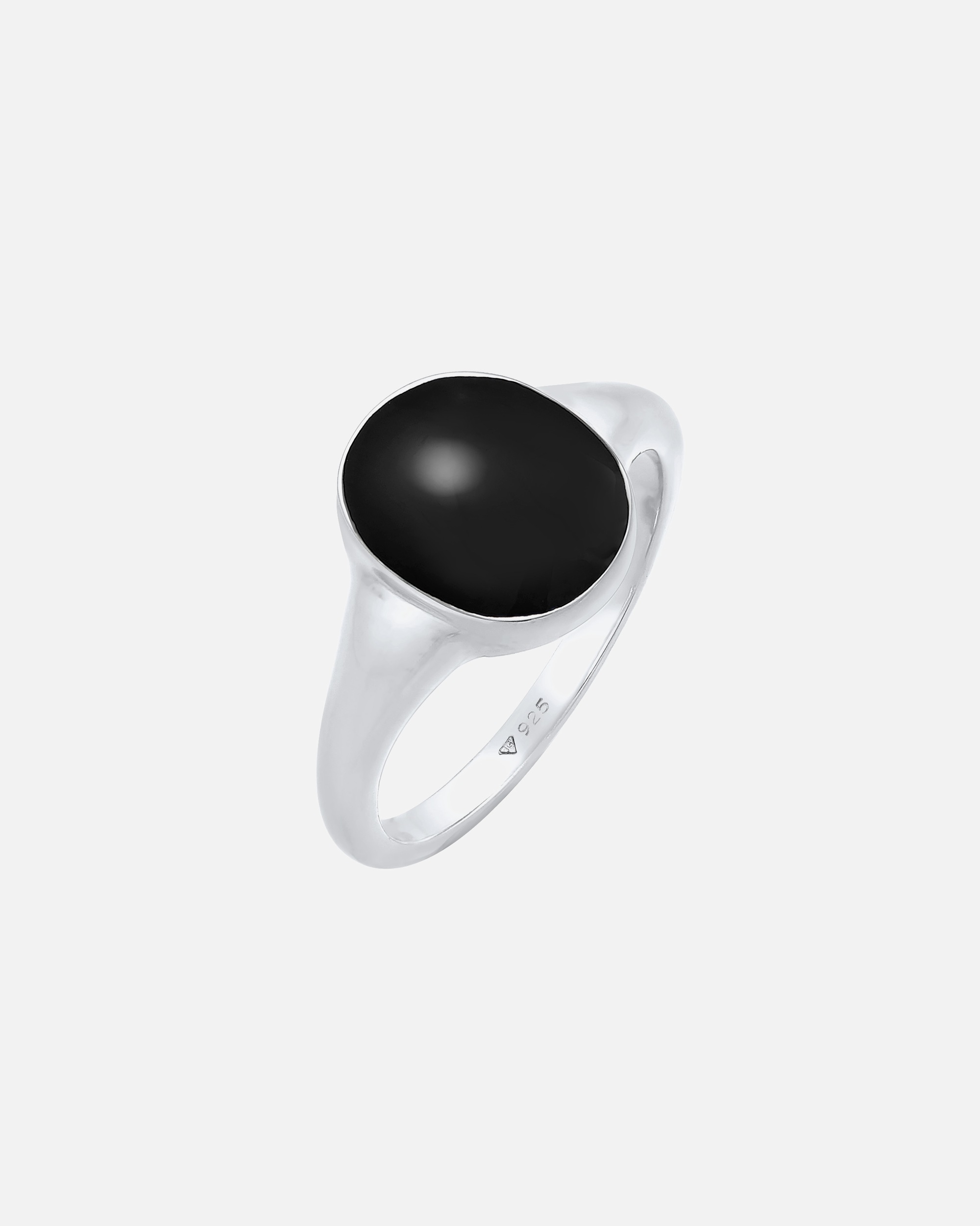 Inel cu sigiliu oval clasic Elli pentru femei cu email din argint 925 placat cu aur