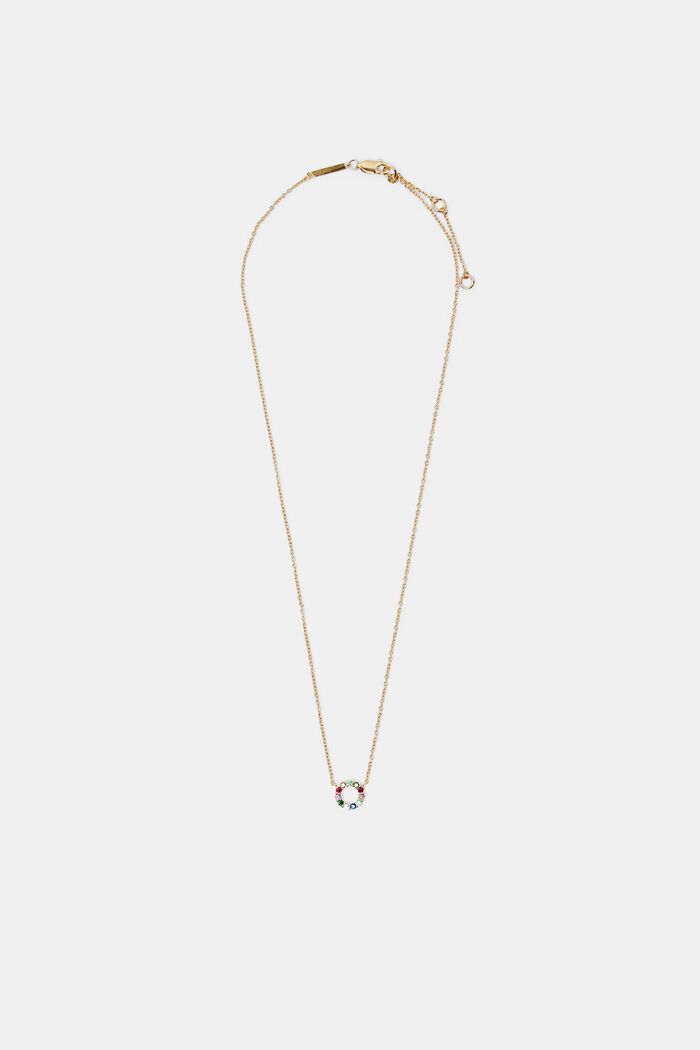 Halskette aus goldfarbenem Sterlingsilber mit ringförmigem Anhänger