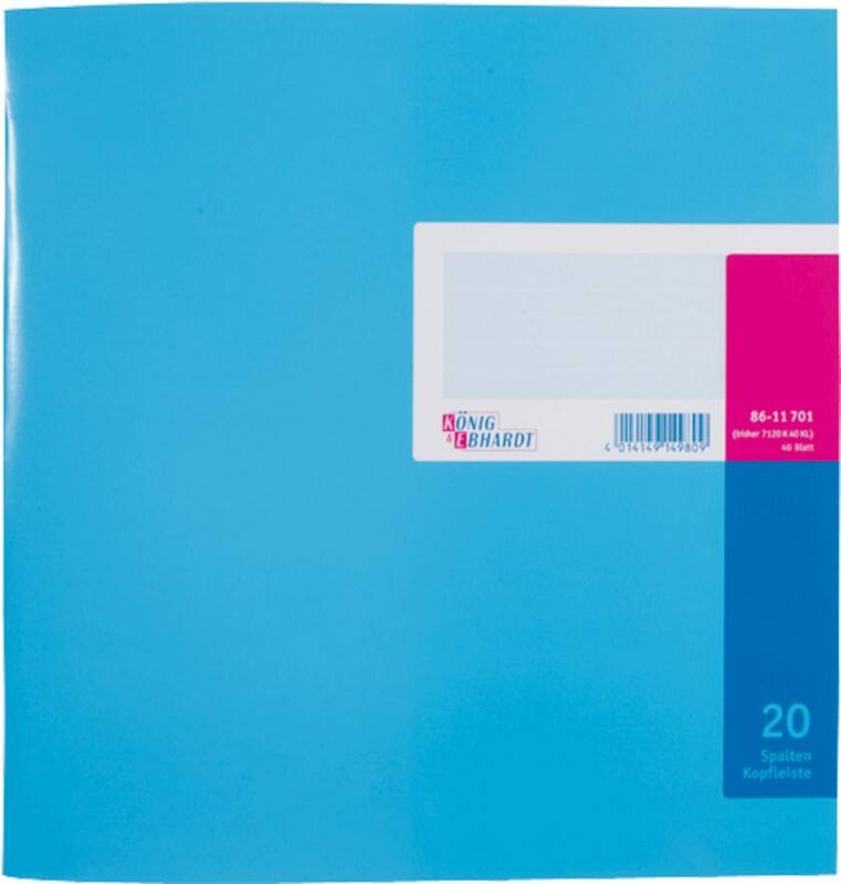 K E Spaltenbücher /8611701-7120K40KL, blau, 20 Spalten,277 x 257 mm, Inh.40 Blatt
