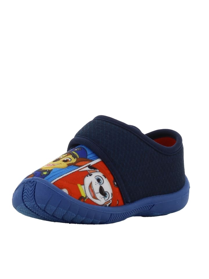 Paw Patrol Hausschuhe mit Chase, Marshall und Rubble Motiv, in Blau, mit Klettverschluss günstig kaufen