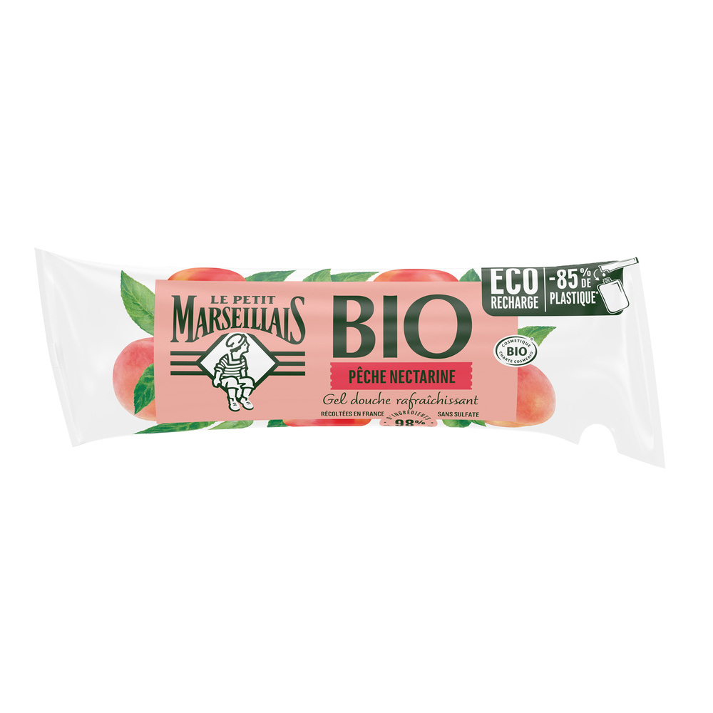 le petit marseillais Berlingot  Gel Douche Bio Rafraichissant, au PH Neutre, Pêche Nectarine, 250 ml Gel douche