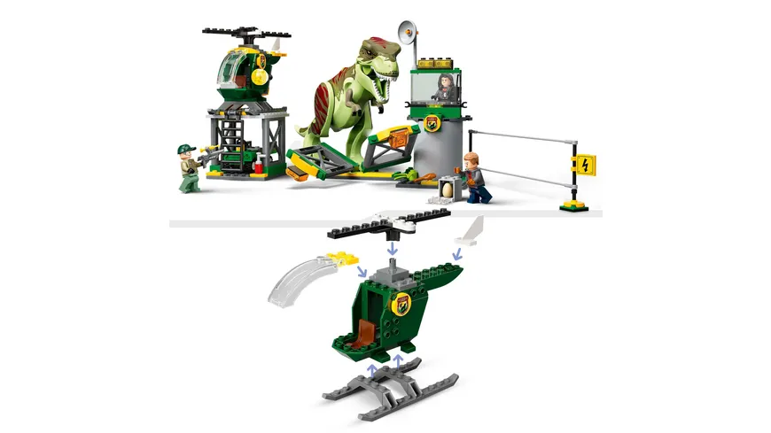 LEGO Jurassic World 76944 T. Rex Ausbruch, Dinosaurier-Spielzeug