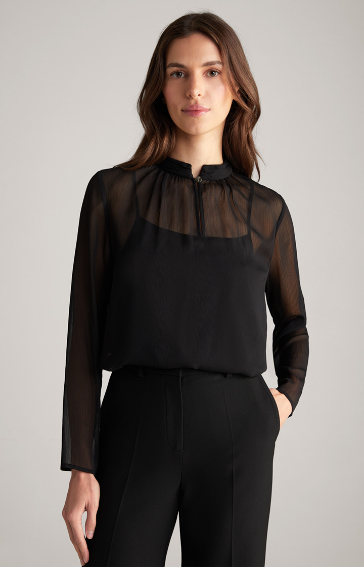 Chiffon-Bluse in Schwarz