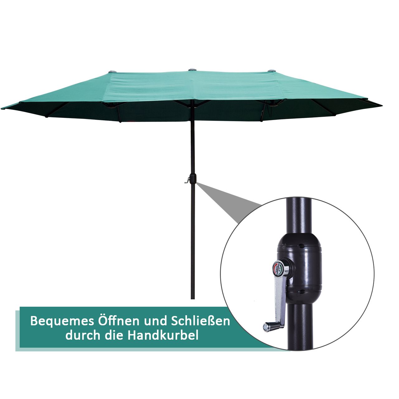 Outsunny Doppelsonnenschirm Gartenschirm 460x270cm