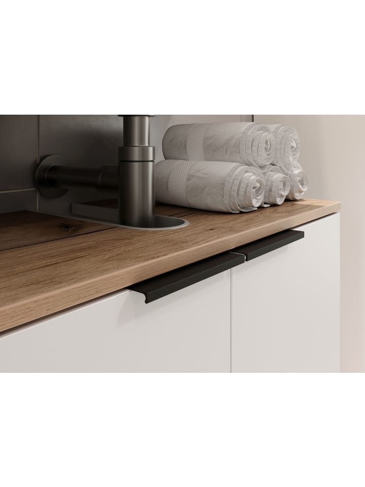KADIMA DESIGN Waschbeckenunterschrank, Siphonaussparung, 70x34x58 cm, Weiß-Beige günstig kaufen onesize