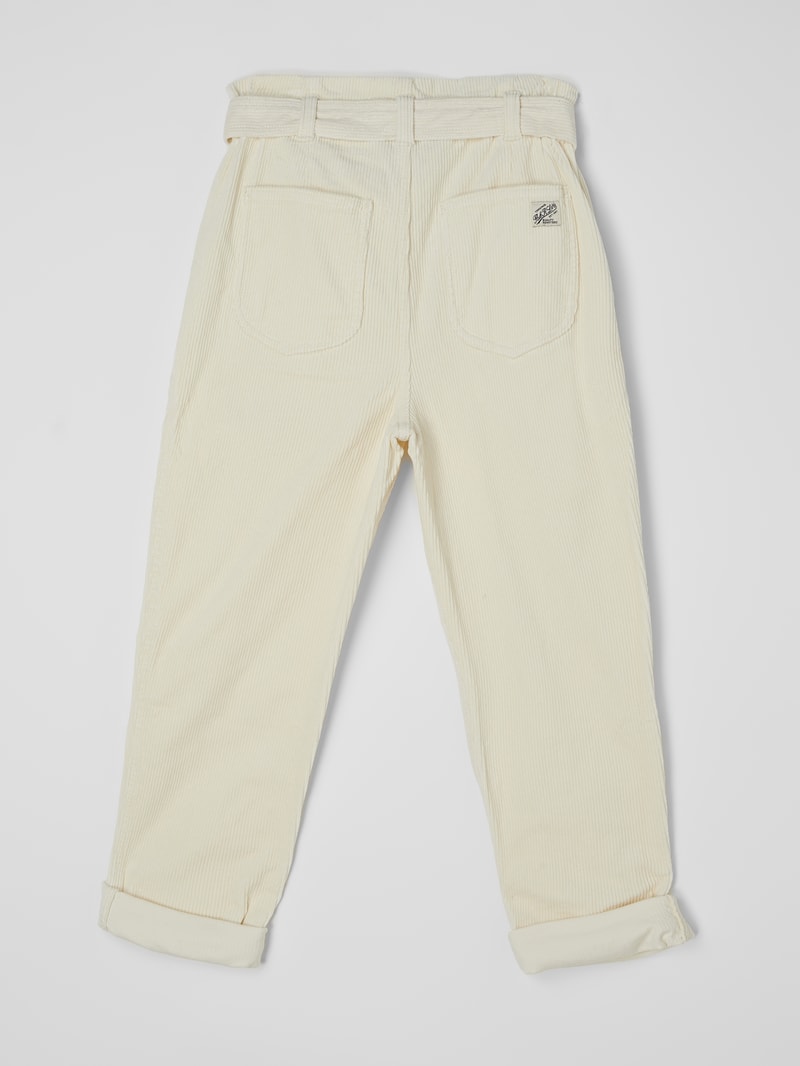 Paperbag-Hose aus Cord in offwhite