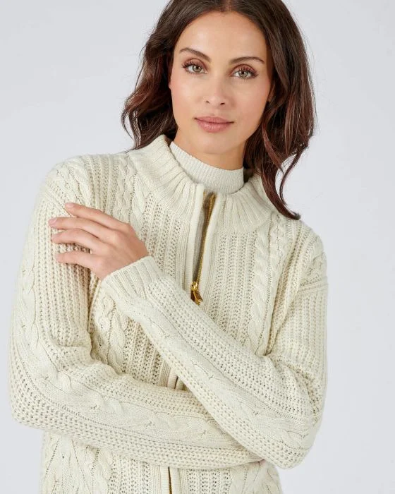 Cardigan en maille perlée et torsadée Thermolactyl