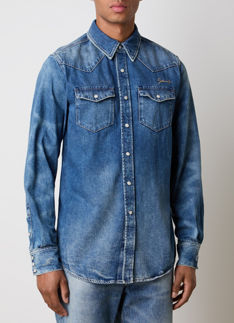 Givenchy Oversized denim overshirt with logo and chest pockets