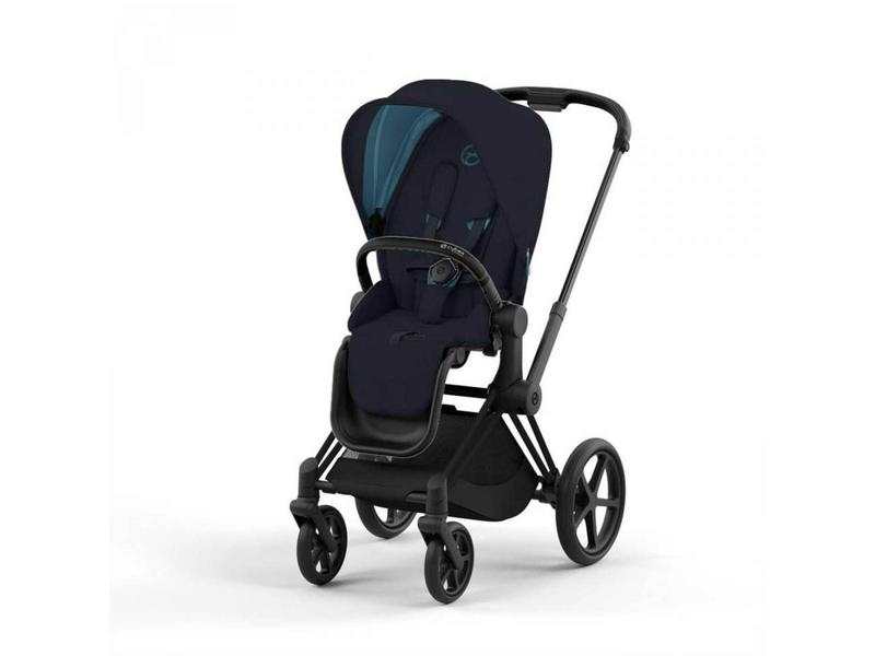 Poussette PRIAM 4 châssis Matt Black habillage Midnight Blue Plus