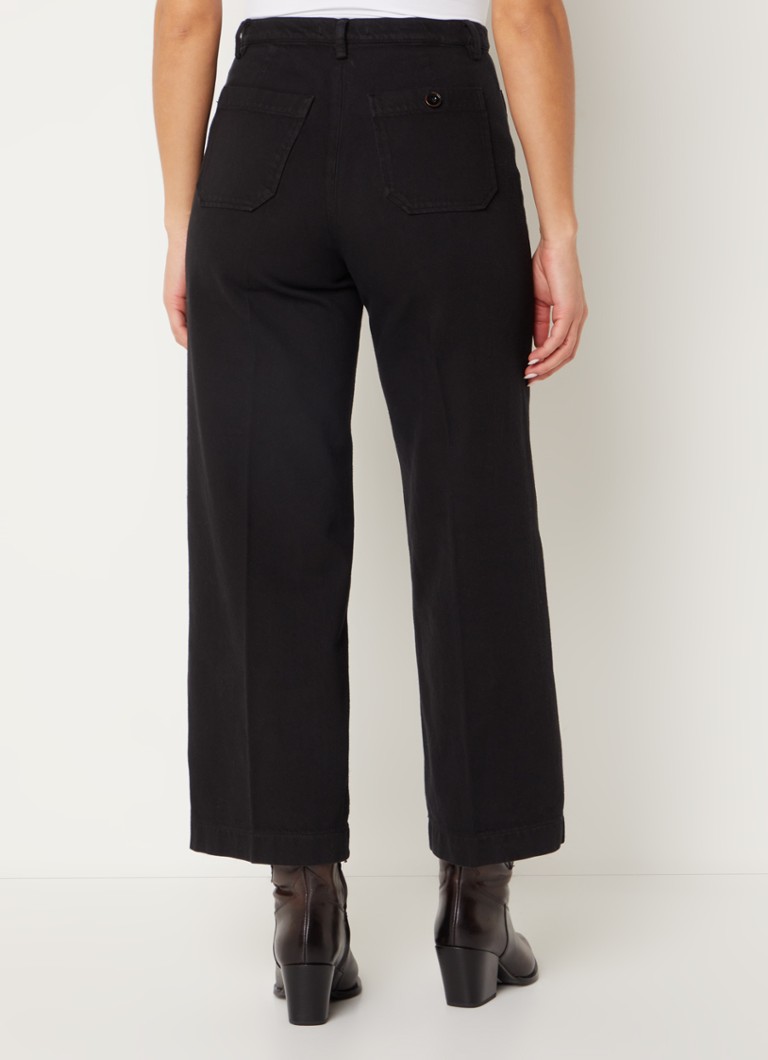 Blugi Sessùn Aldricks, crop, cu talie medie, cu croială largă, într-o culoare strălucitoare.