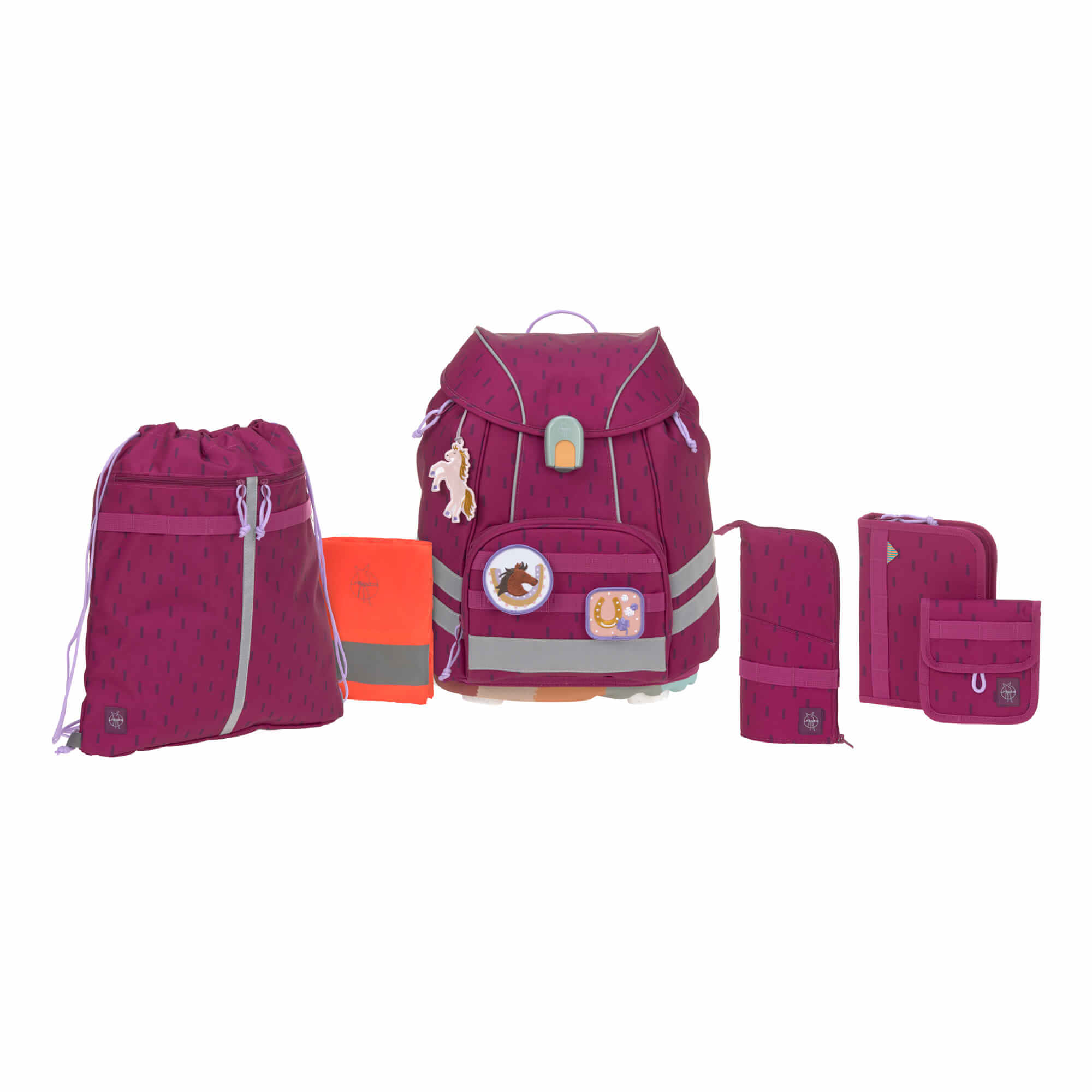 Schulranzen Set 7-teilig, Flexy Unique Speckles Berry