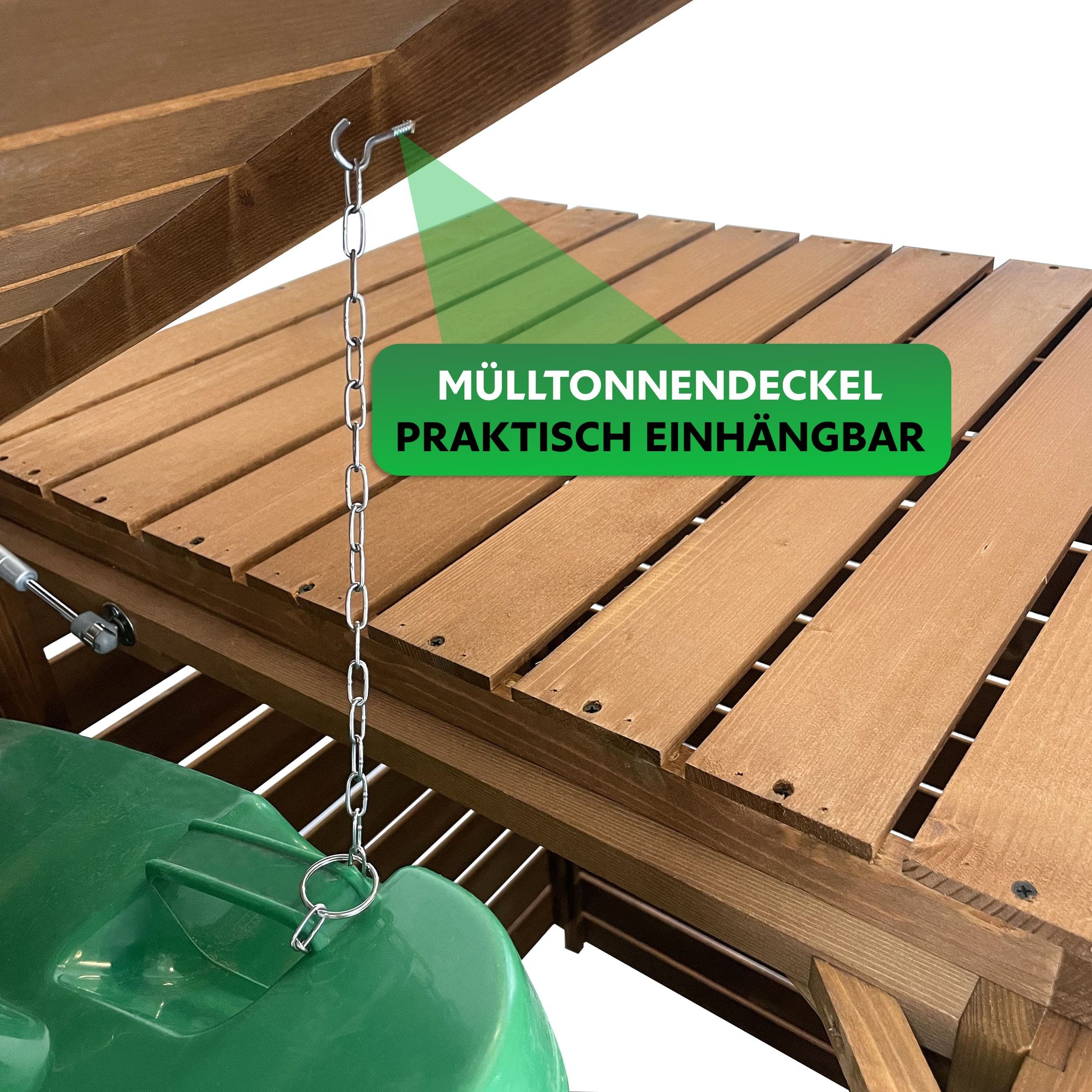 Endorphin Mülltonnenbox Comfort Mülltonnengarage / Mülltonnenbox Braun natur für 2x 240 L na