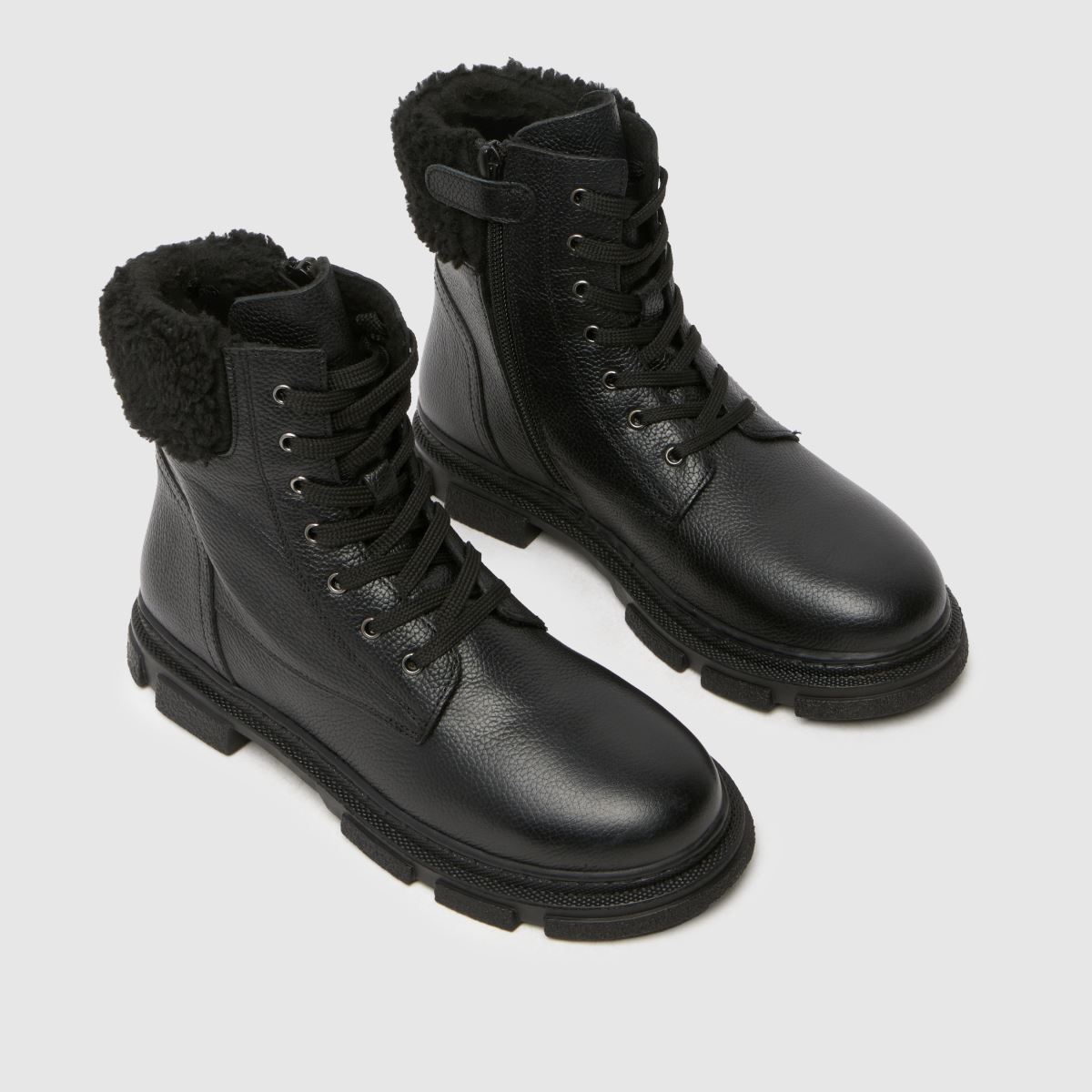 Schuh fekete Charley bőr szőrme Lány junior csizma
