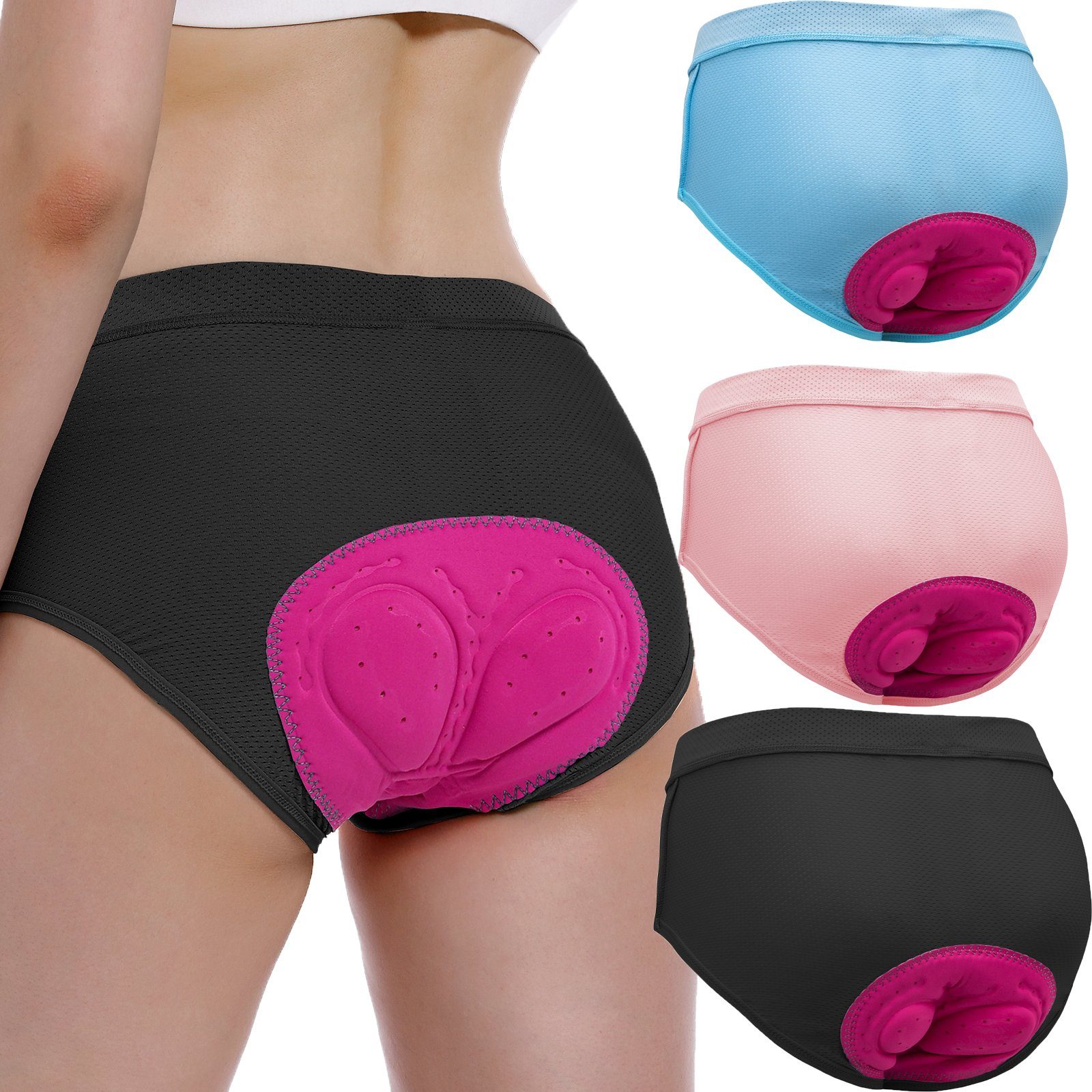 MEETYOO Fahrradhose Damen Radunterhose Fahrradhose mit 4D Gel Gepolstert (Fahrrad Unterwäsche Radlerhose, Fahrradunterwäsche) Atmungsaktiv, Schnelltrocknend, Fahrradunterhose