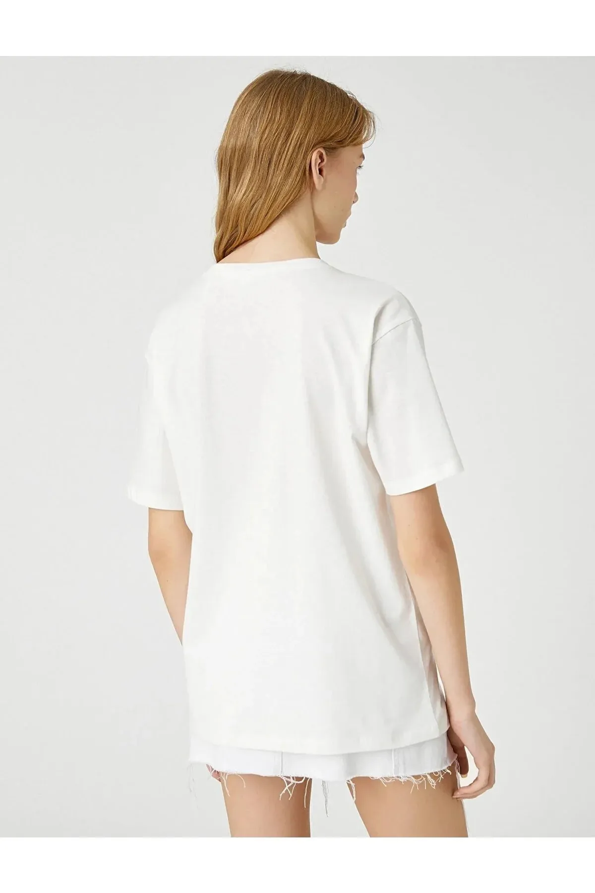Koton  3sal10236ık 010 T-Shirt aus Baumwolljersey für junge Mädchen in Ecru