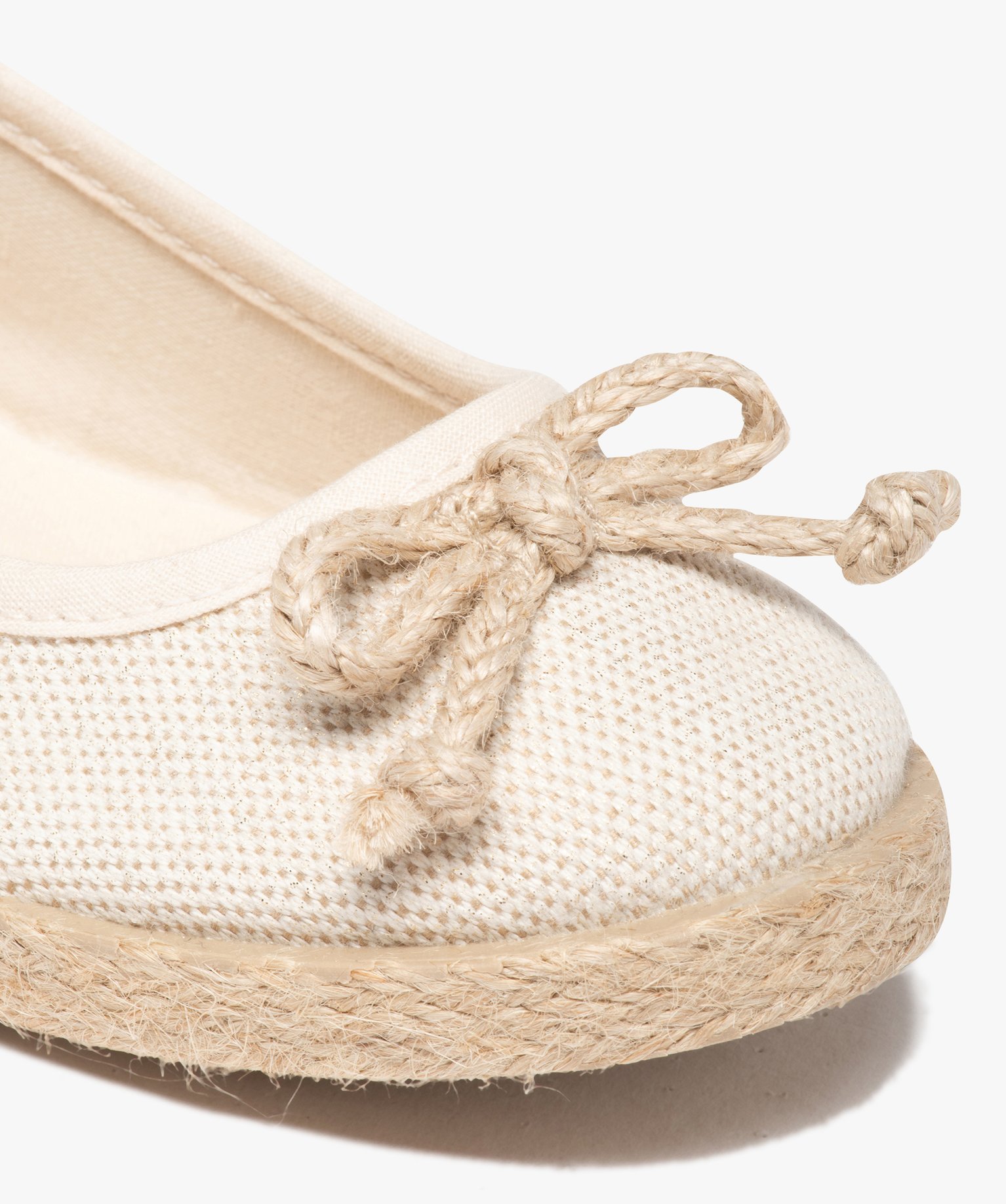 Ballerines fille dessus toile et semelle corde or | GEMO