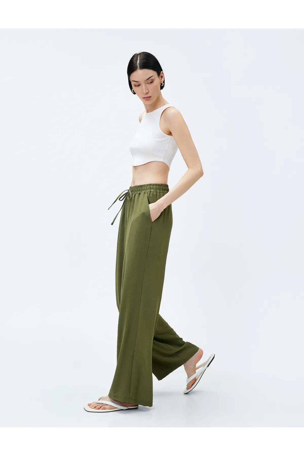 Koton  Bequeme Hose mit weitem Bein und Bindebund