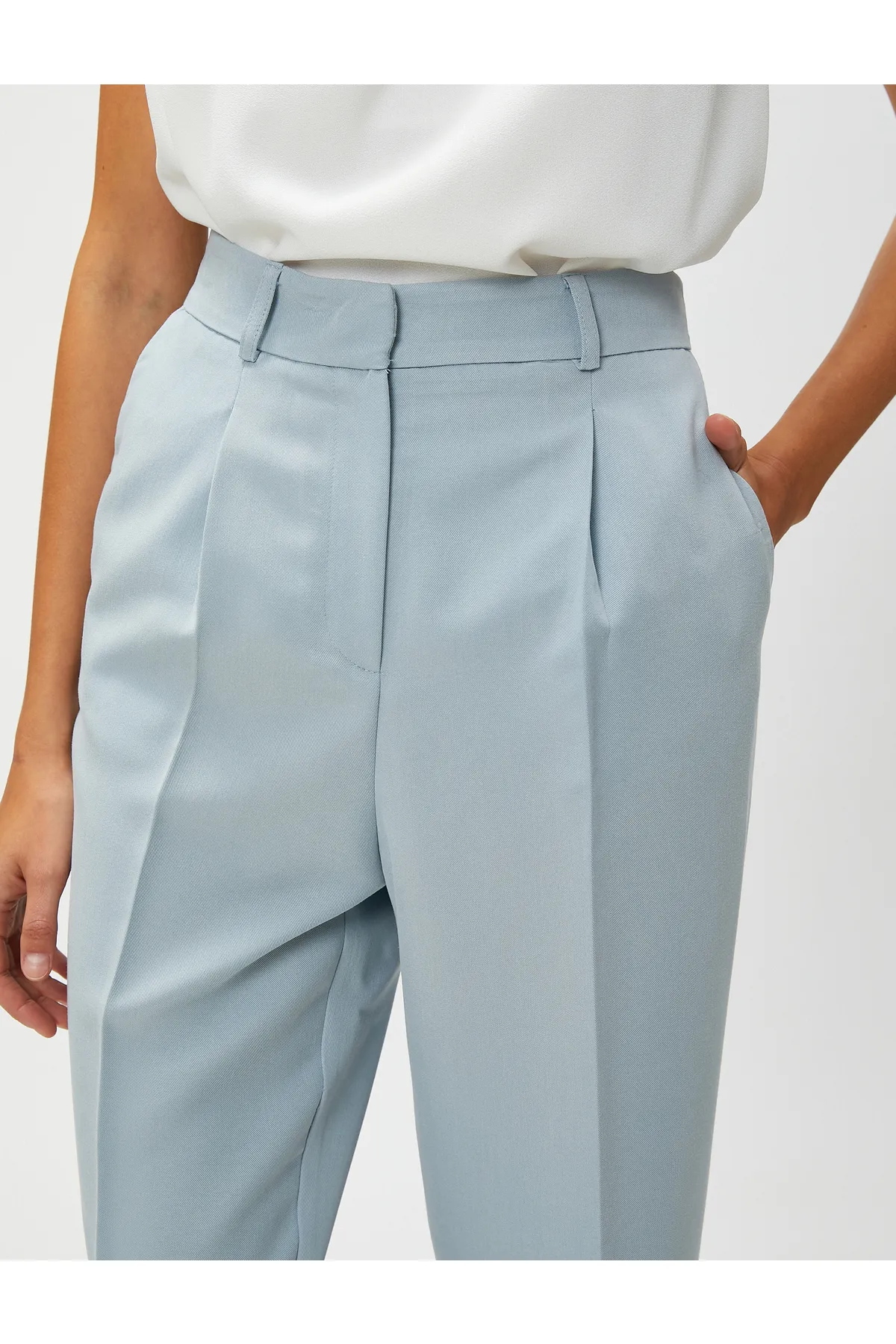 Koton  Zigarettenhose, Taschenfalte, Modalmischung