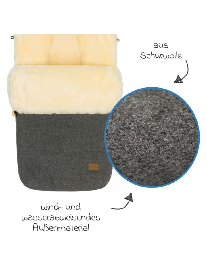 fillikid Lammwoll-Fußsack Bernina Wool für Buggy, in grau günstig kaufen onesize