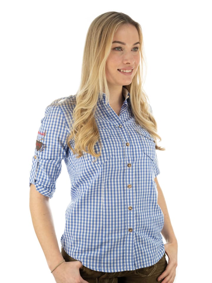 OS-Trachten Trachtenbluse Fronix in jeans günstig kaufen