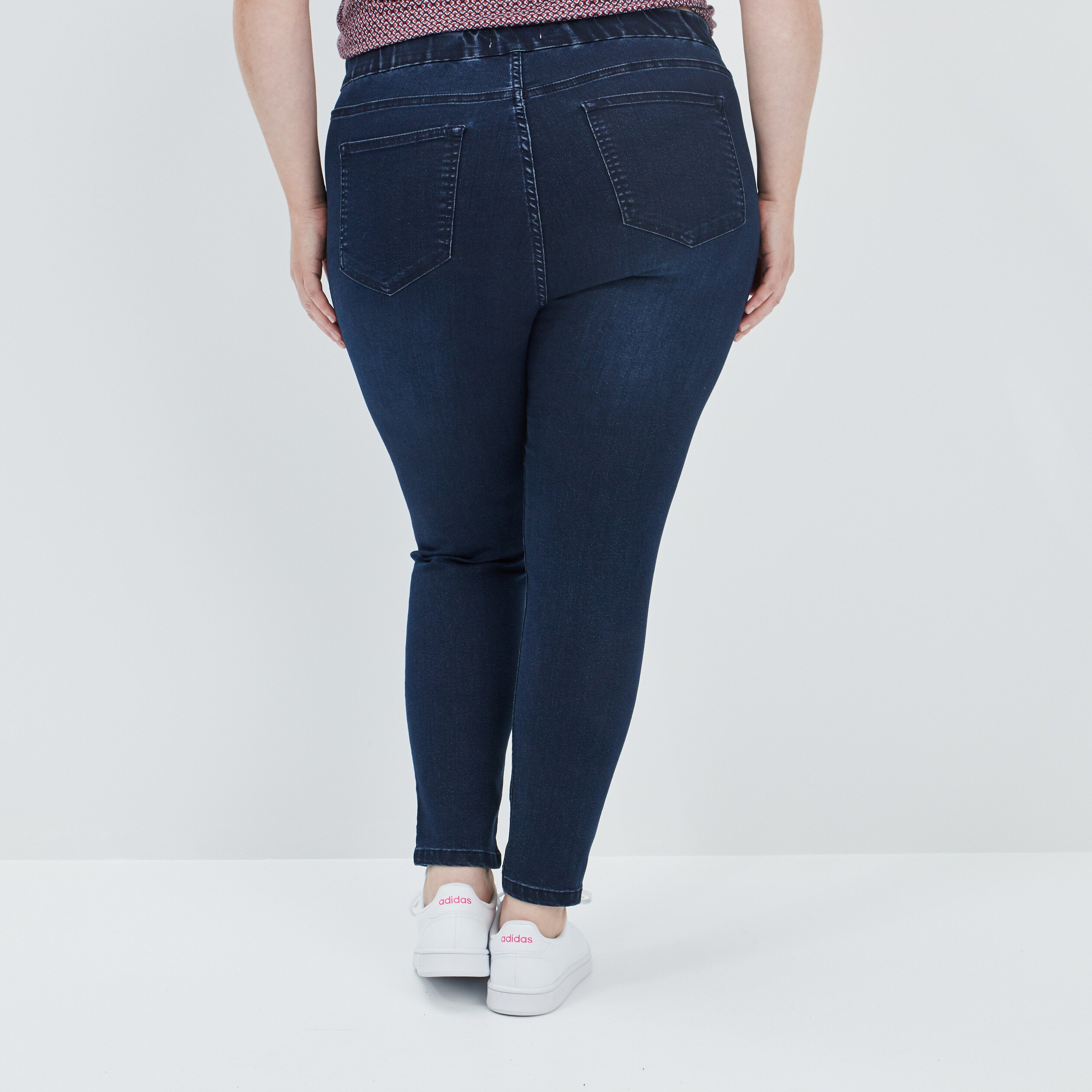 Pantalon jegging denim blue black femme grande taille | La Halle