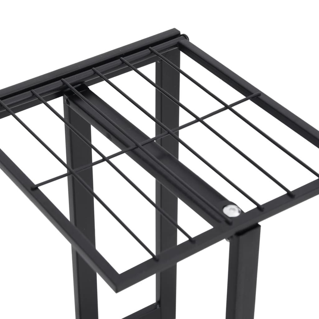 vidaXL Blumenständer Blumenständer 4-Etagen 43x22x76 cm Schwarz Metall (1 St)