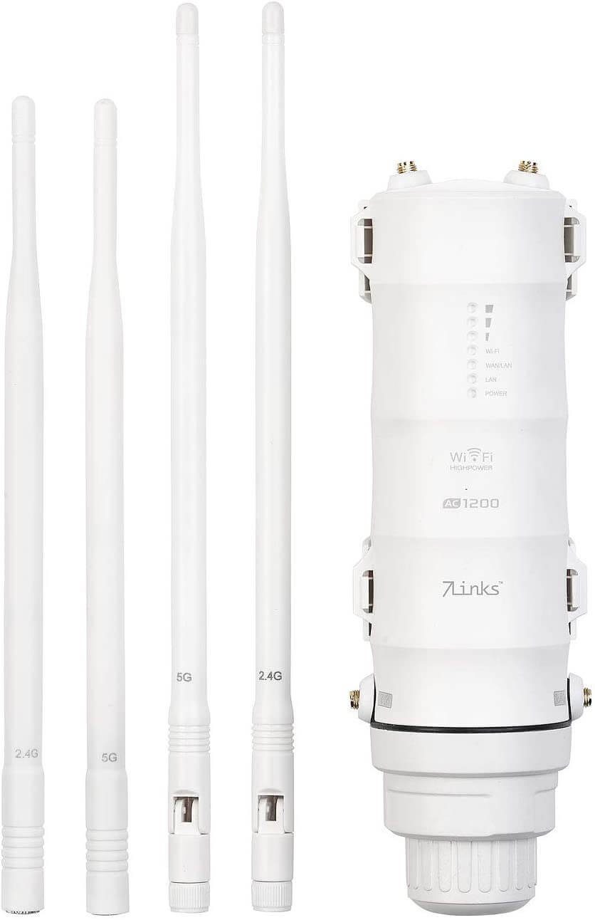 7Links WLR-1200 Wetterfester Outdoor-WLAN-Repeater Antenne mit 1.200 Mbit/s WLAN-Repeater