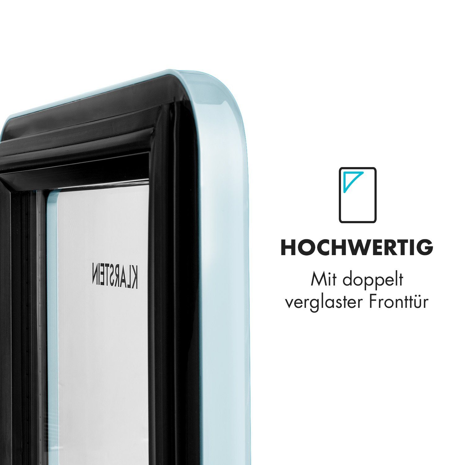 Klarstein Getränkekühlschrank HEA13-PopLife-48L 10040737, 47.5 cm hoch, 44 cm breit, Bierkühlschrank Getränkekühlschrank Flaschenkühlschrank mit Glastür