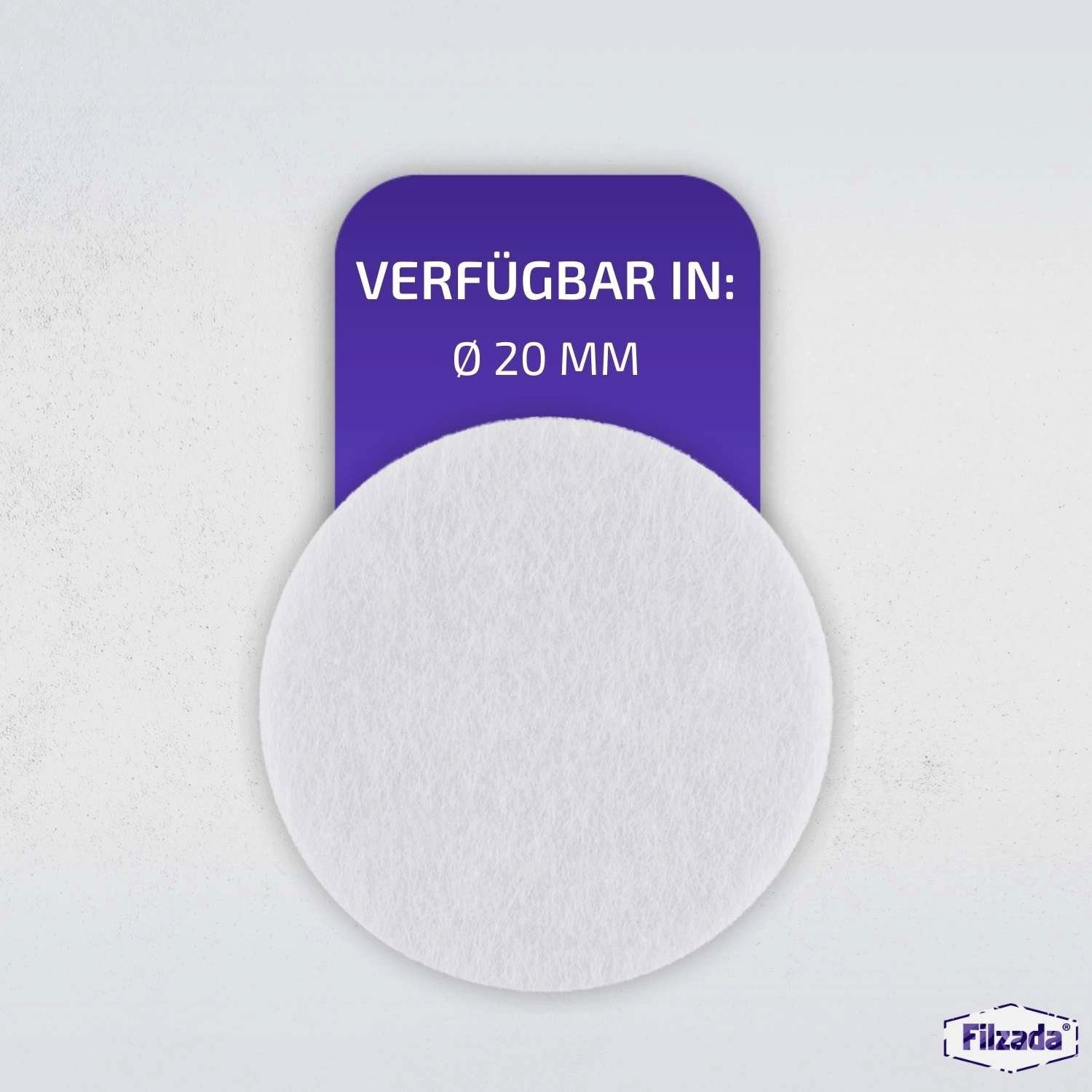 Filzada Filzgleiter 64x Filzgleiter Selbstklebend Rund Ø 20mm Möbelgleiter Stuhlgleiter