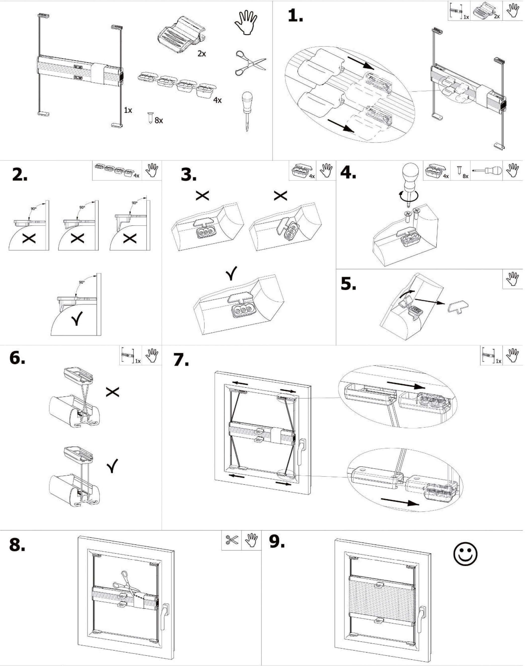 Plissee simple, indeko, Lichtschutz, mit Bohren, verspannt, verschraubt, nach Maß