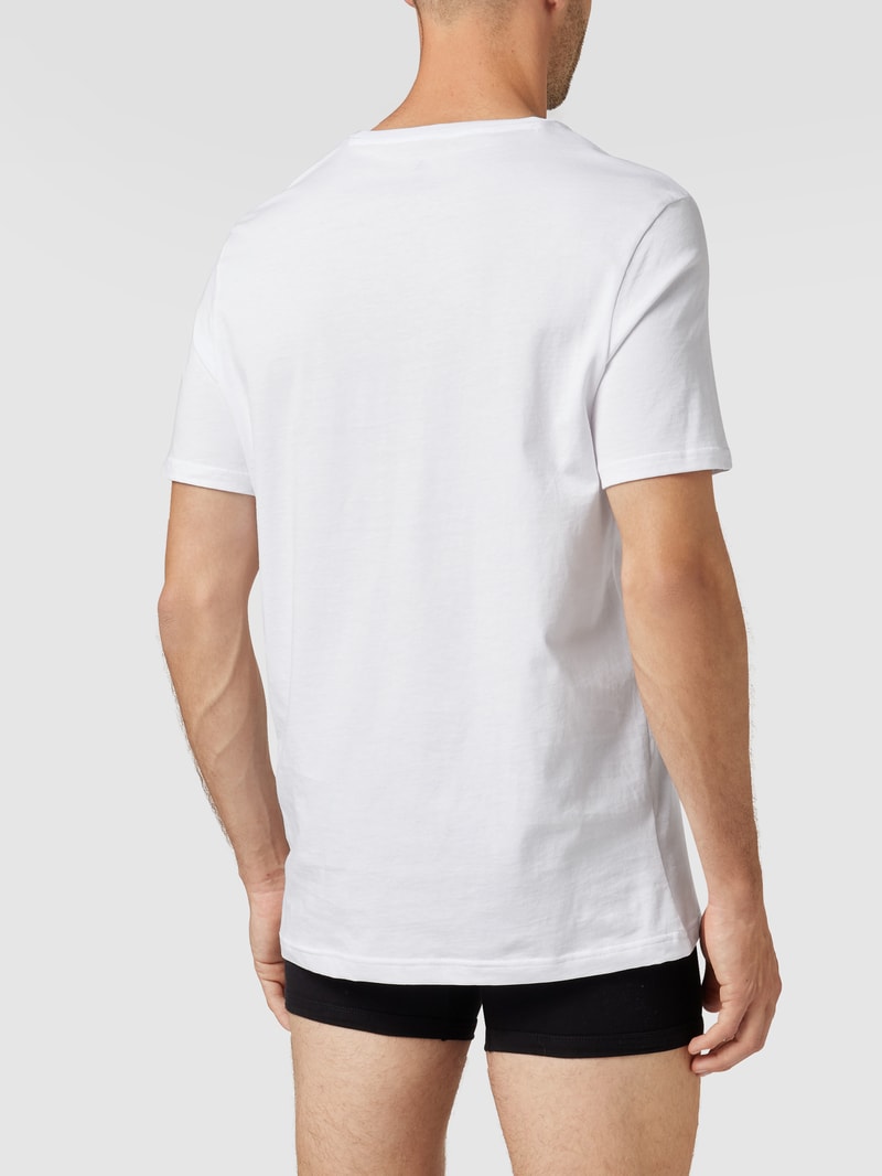 T-Shirt mit Label-Print im 3er-Pack in weiß