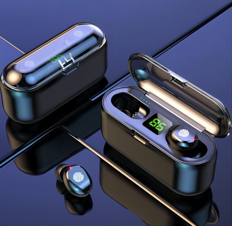 MOOHO Wireless In-Ear-Kopfhörer LED Ladestandsanzeige Wasserdicht mit mic Bluetooth-Kopfhörer (HiFi Earbuds, Siri, Voice Assistant, Rauschunterdrückung, Bluetooth, Kabellos Ohrhörer, True Wireless Headphones)