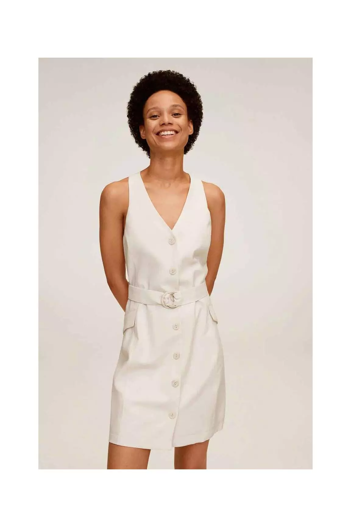 Mango Robes Mi Longues Femme couleur beige