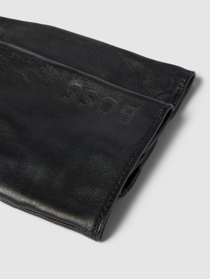 Handschuhe aus Lammleder mit Label-Detail in schwarz
