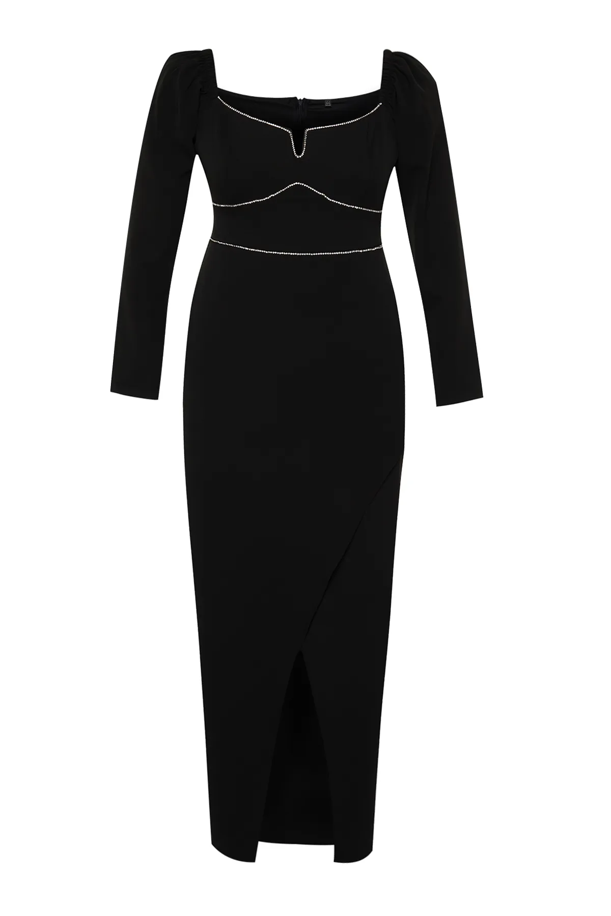 Trendyol Curve  Schwarzes Abendkleid TBBAW24AD00001
