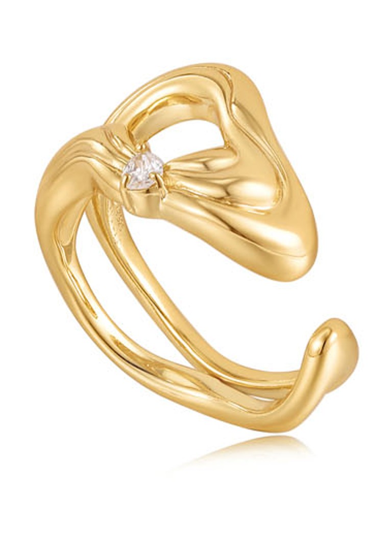 Anello Ania Haie Twisted Wave S con zirconi
