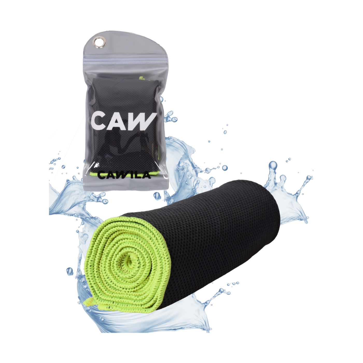 Cawila Academy Ice kühlendes Handtuch Schwarz Gelb
