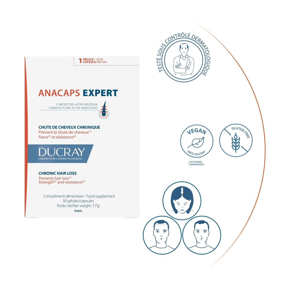Ducray ANACAPS EXPERT Complément alimentaire An tichute cure 1 mois Complément alimentaire