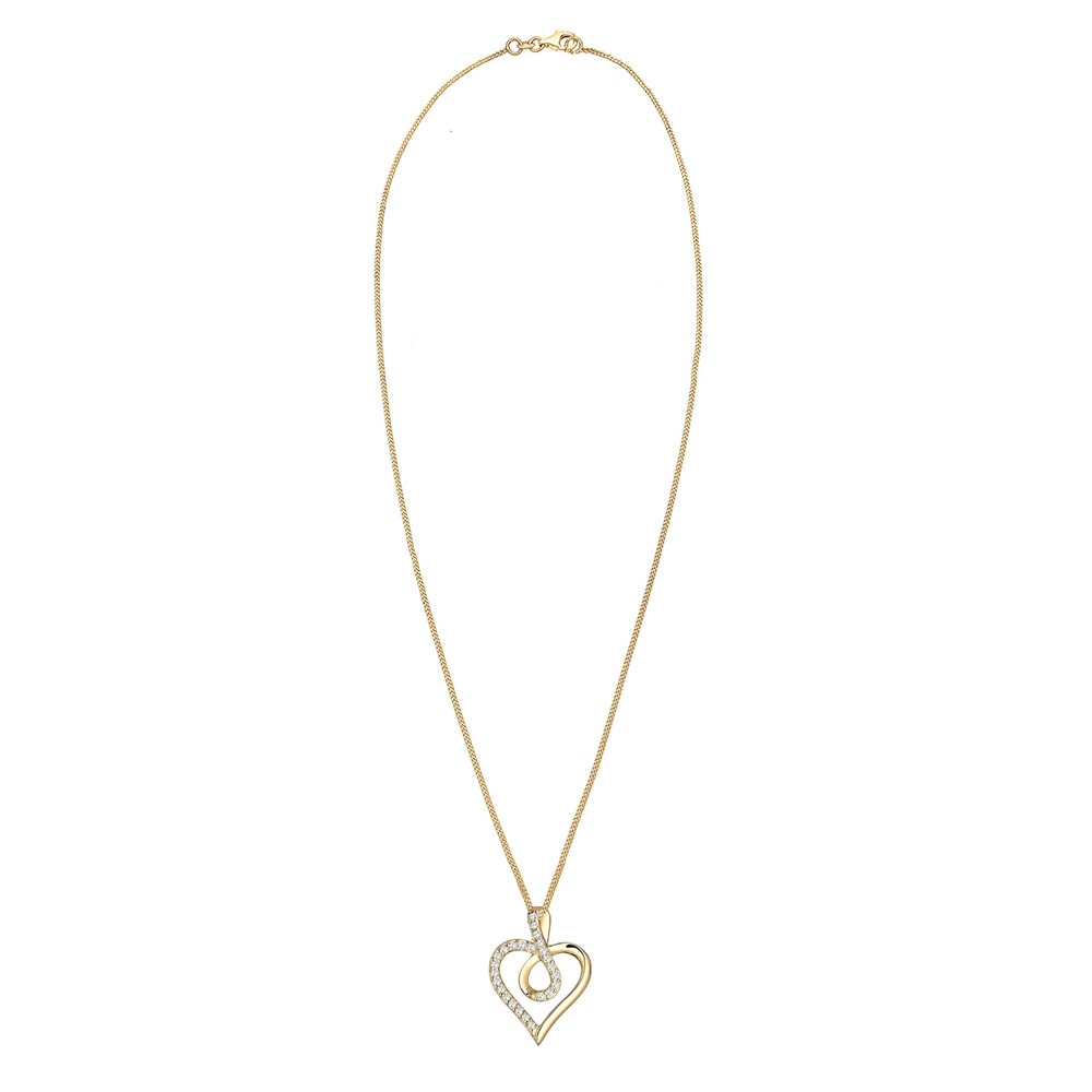 Elli Elli Collier Femme Infinité Symbole Coeur avec Cristal de Zircone - (925/1000) Ar collier