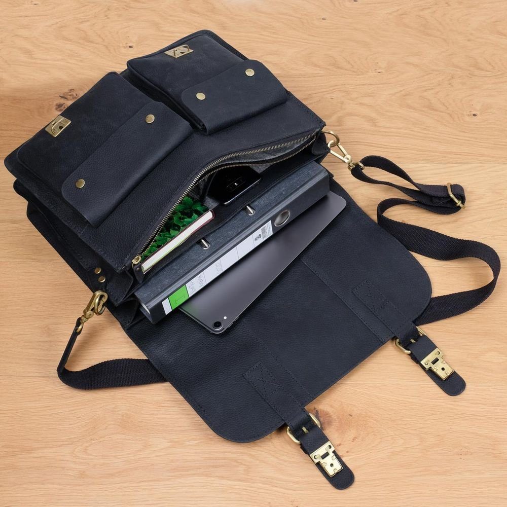 Jahn-Tasche Aktentasche Aktentasche / Businesstasche Gr. M, Leder Schwarz, Jahn-Tasche 410-n