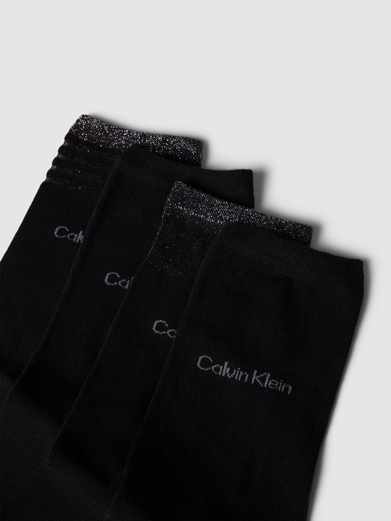 Socken mit Effektgarn im 4er-Pack in schwarz