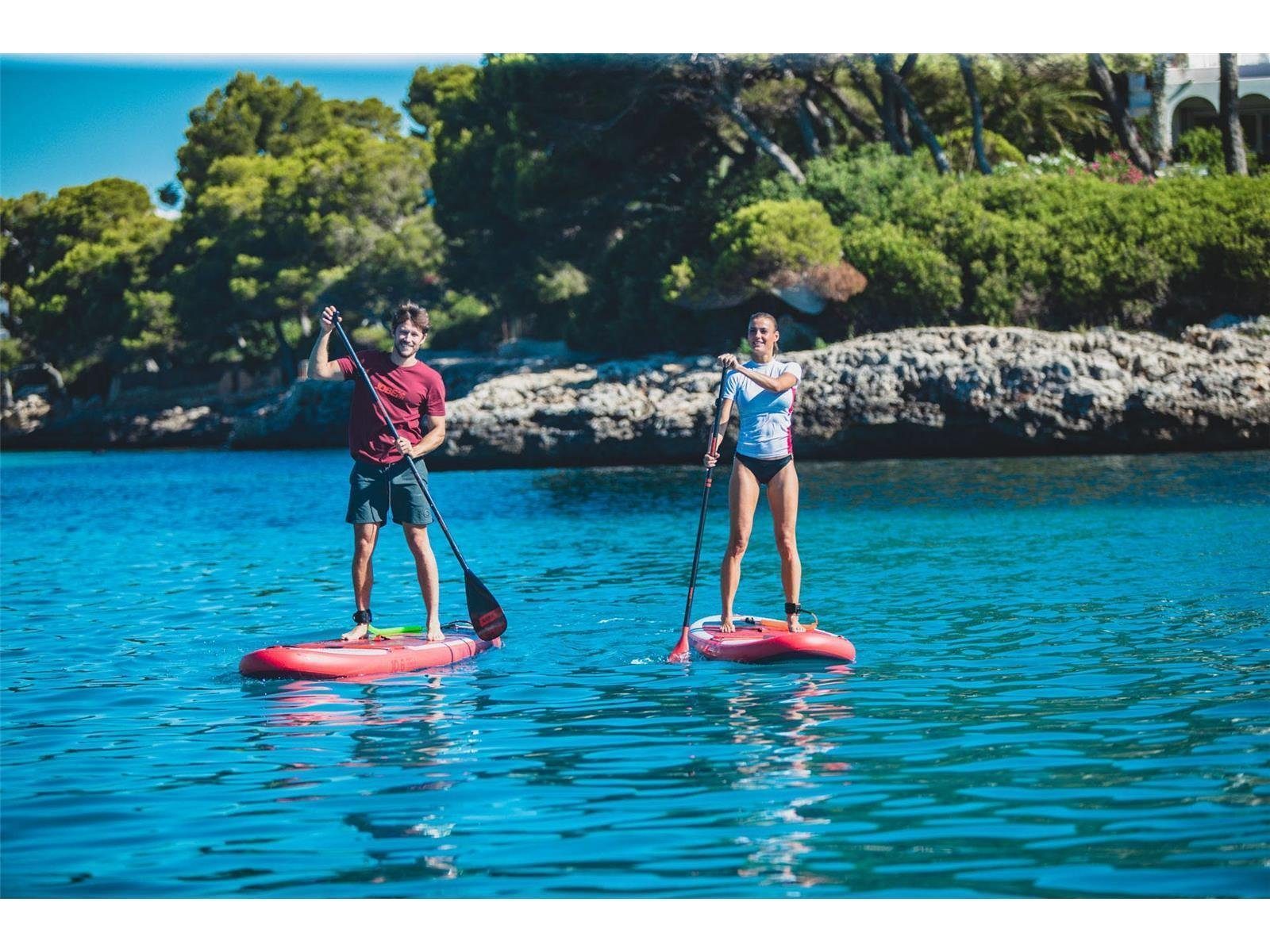 Jobe Inflatable SUP-Board JOBE MIRA 10.0 AUFBLASBARES SUP BOARD PAKET, Funboard, (Spar-Set), mit Rucksack, Paddel, Pumpe